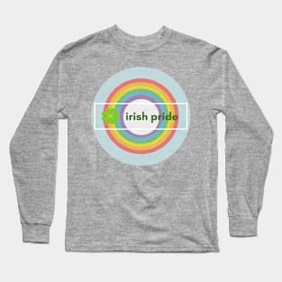 Irish Pride - St Patrick's Day Pride Rainbow Circle Clover Long Sleeve T-Shirt